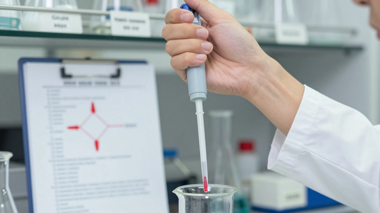 A chemistry student's hand with a precise reaction mechanism, one arrow smudged and incorrect.