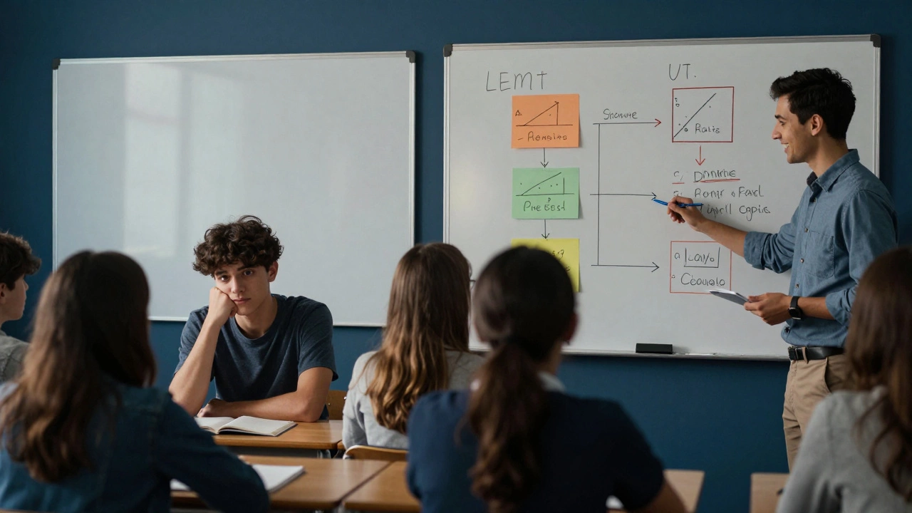 A student struggling in a crowded classroom versus thriving with one-on-one tutoring using visual aids and personalized methods.