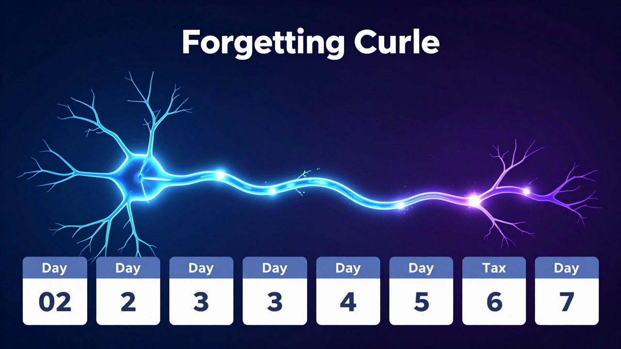 Visual metaphor of spaced repetition strengthening neural pathways
