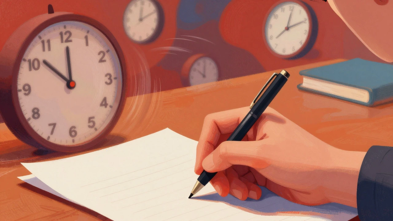 Abstract representation of time pressure and mental focus during an exam