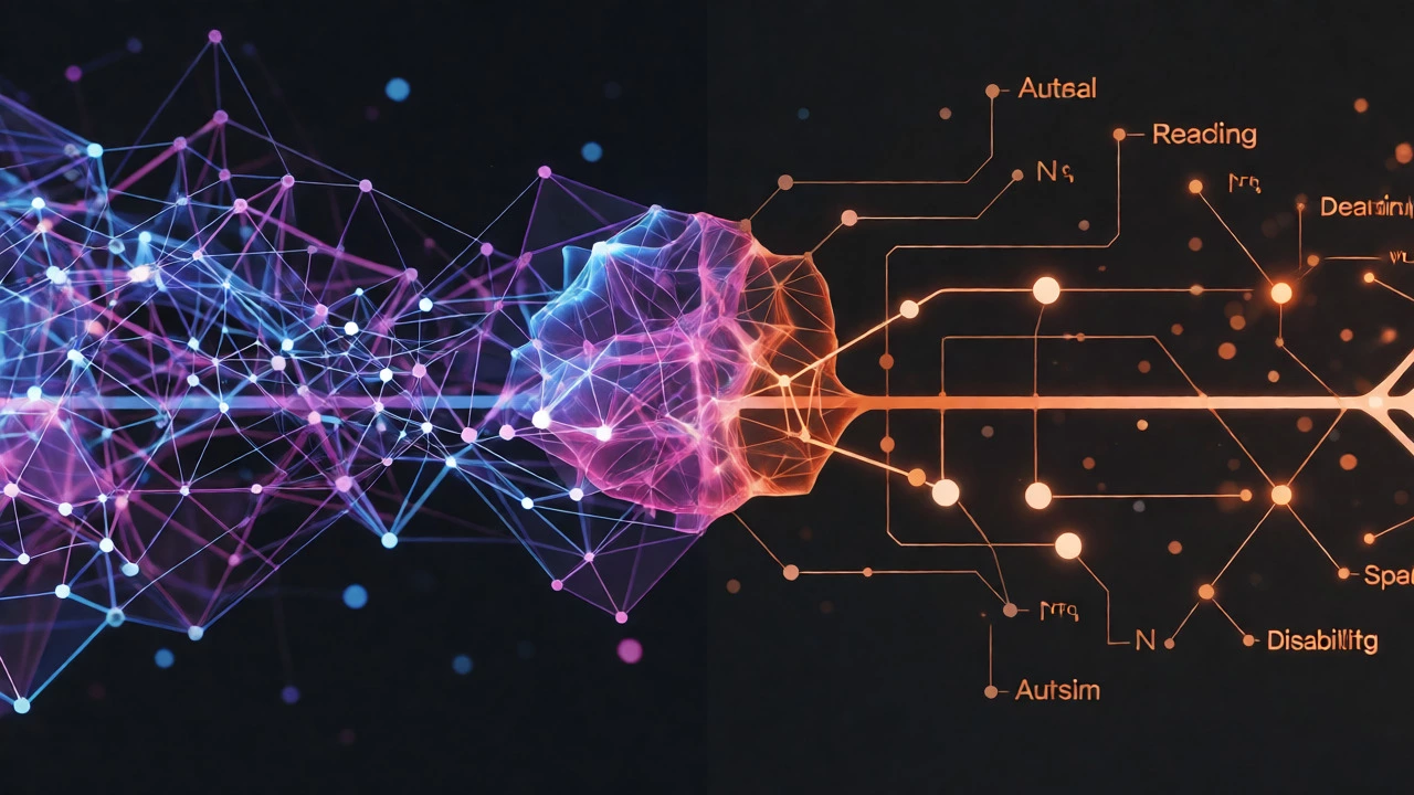 Abstract visualization of autism and learning disability brain networks
