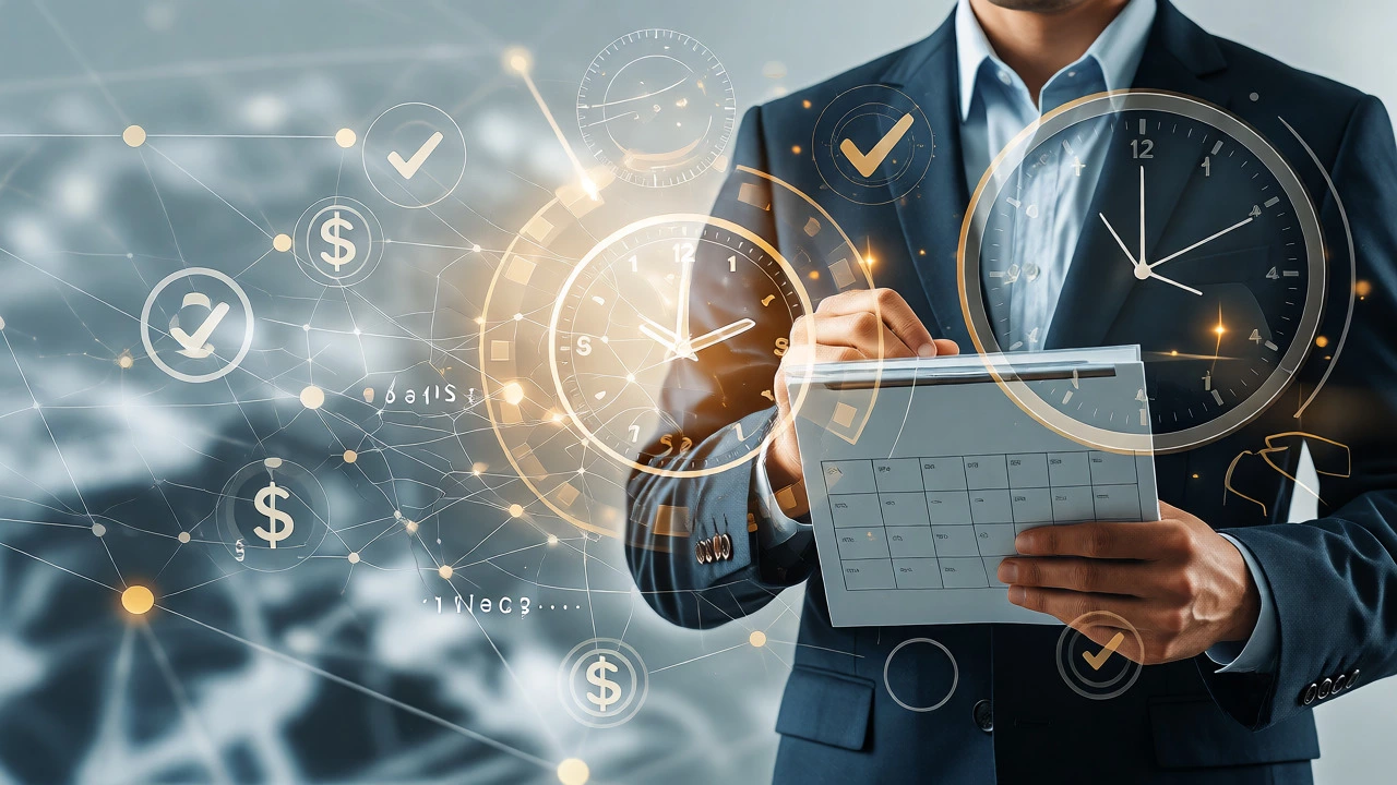Conceptual image of a tutor managing schedules and rates