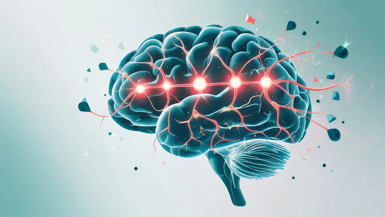 Glowing neural pathways in a brain model showing spaced repetition intervals strengthening memory.